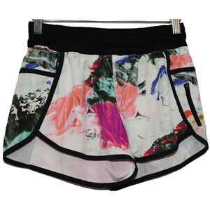 Womens Lululemon Athletica Tracker Short III Multi Color Running Shorts Size 6